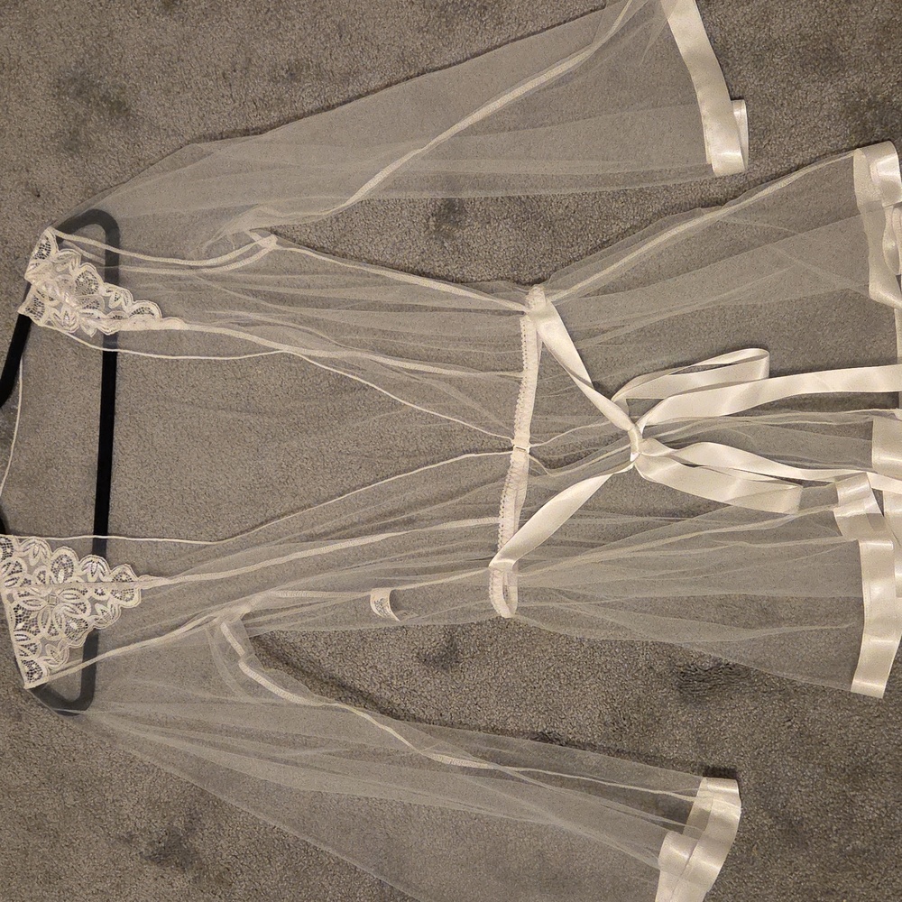 White Bridal Sheer Robe